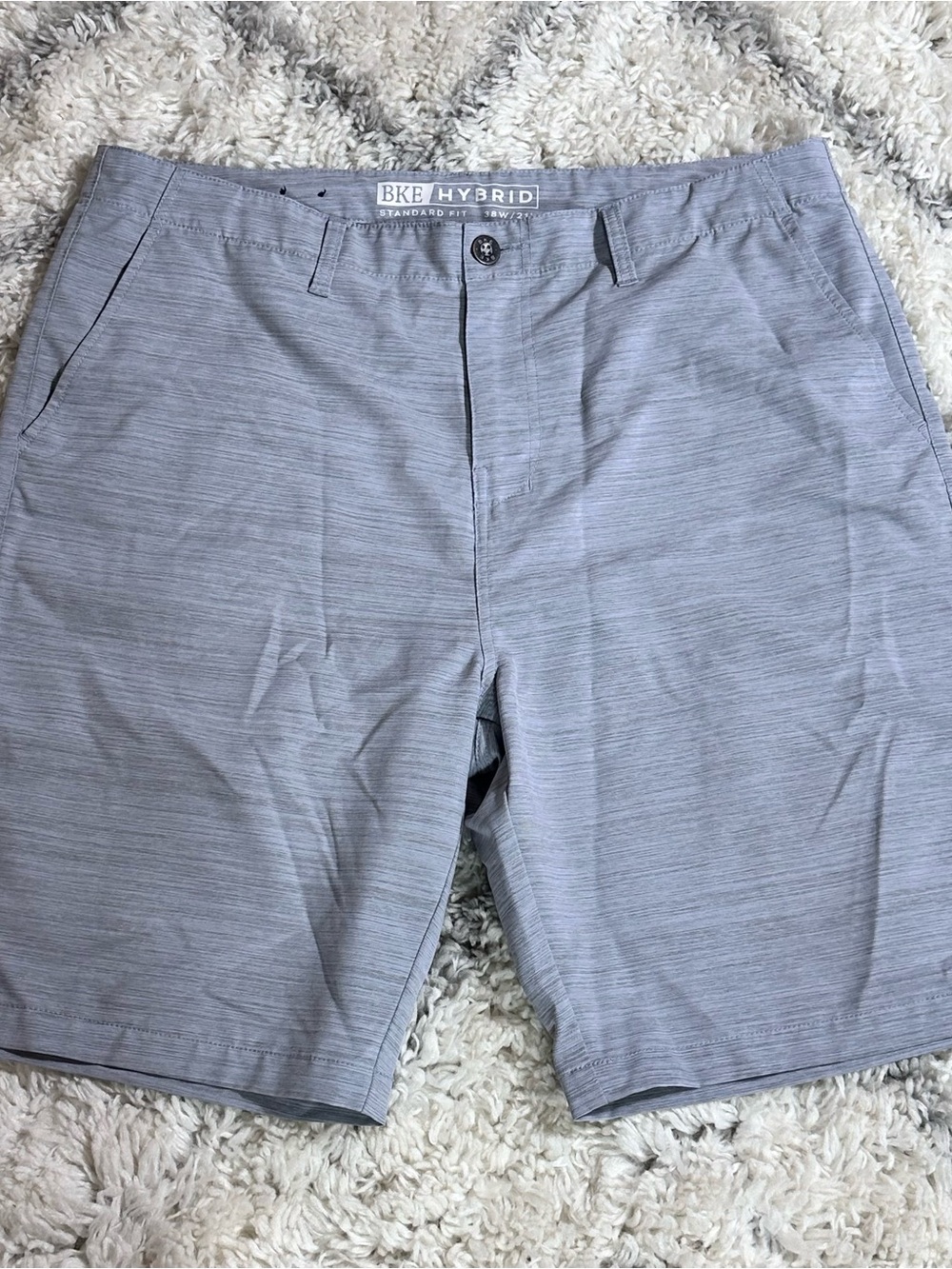 BKE Hybrid Men's Light Gray Cargo Shorts